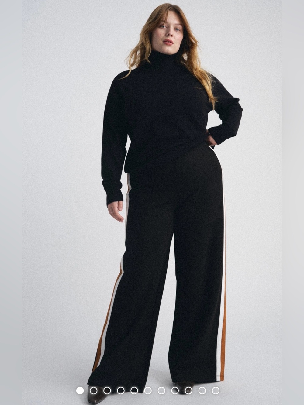 Universal Standard Stephanie Pant - Black with White/Ochre Stripes